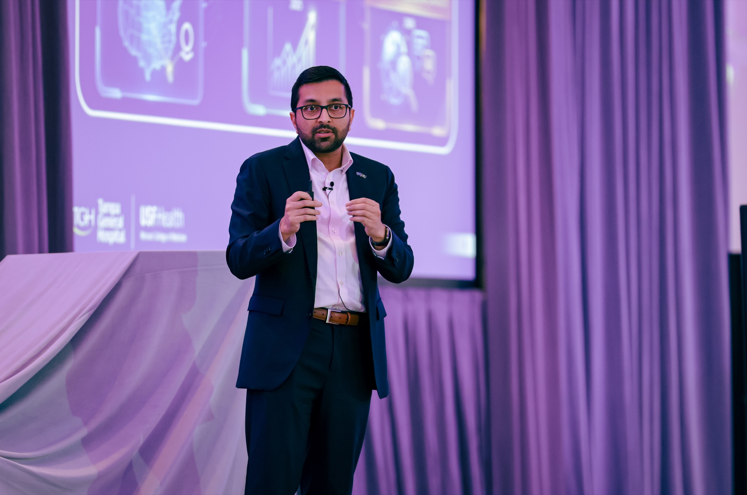 Engaging keynote speaker at the Voice AI Symposium